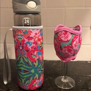 Lilly Pulitzer Bottle & Wine glass koozie bundle